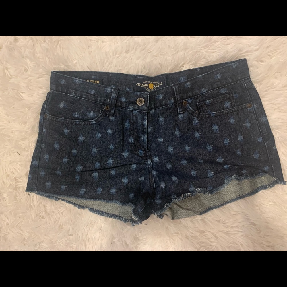 Lucky Brand Polka Dot Jean Shorts